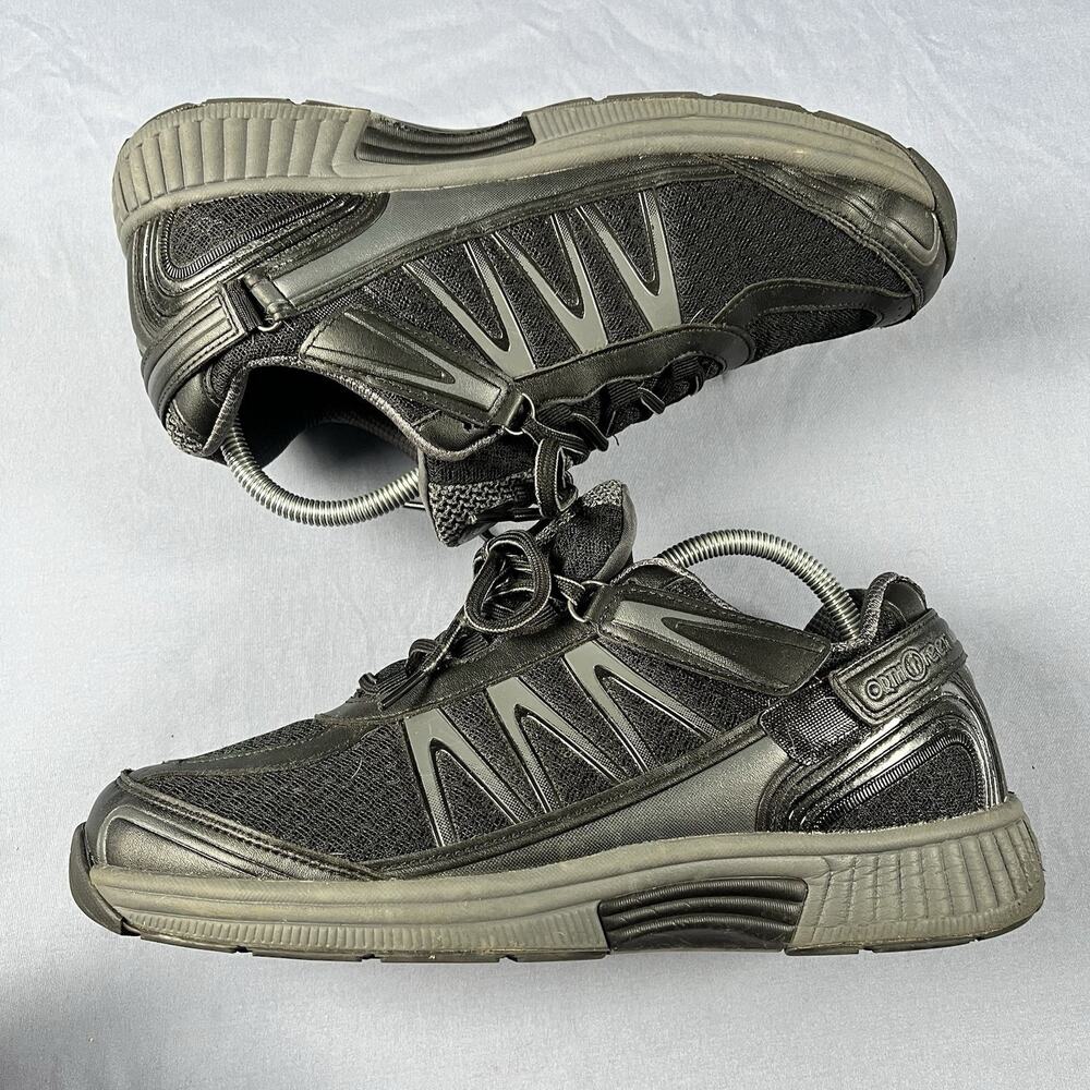 Orthofeet Sprint Tie-Less Men’s Size 9 EE Wide Black Orthopedic Comfort Sneakers